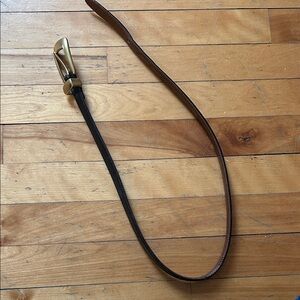 Vintage Coach Black Leather Belt with Gold Buckle